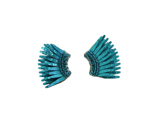 Micro Madeline Earrings, Blue Glitter