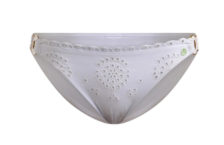 Broderie Bikini Brief, Bianco