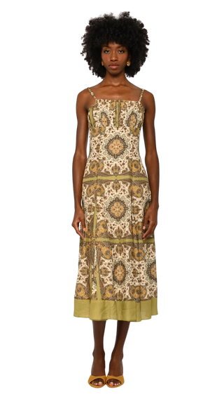 Blaire Midi Dress, Kaleidoscope Scarf Print