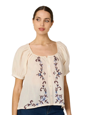 Adeline Blouse, Ivory Multi