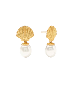 Sanibel Shell Pearl Drop Earring