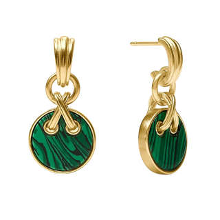 Essex Hoop & Charm Earring - Malachite Green