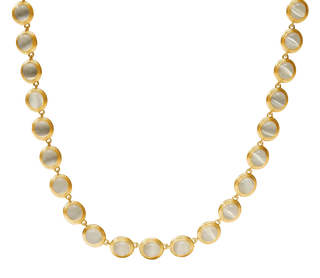 Cobblestone Tennis Necklace - Ivory Cat'S Eye