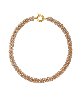 Woven Crystal Short Necklace, Champagne