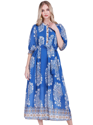 Pin Tuck Maxi, Indigo Oasis