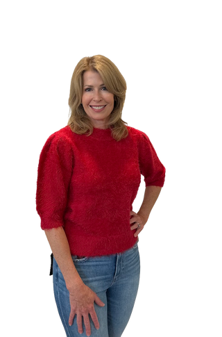 Mock Neck Puff Slv Sweater, Red