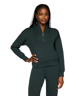 Night Forest Htr Spanx Airessentials® Shawl Collar Half Zip, Night Forest Htr