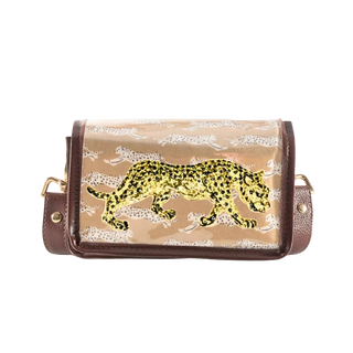Petite Leaping Leopards Clear Stadium Bag With Leopard (Brown Trim) - Leaping Leopards Leopard