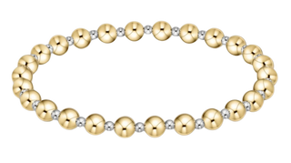 Classic Grateful Pattern 5mm Bead Bracelet Mixed Metal