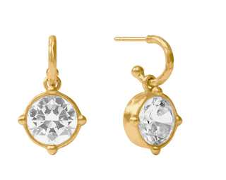 Honeybee Hoop & Charm Earring - Cubic Zirconia