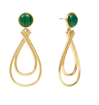 Essex Stone Earring - Malachite Green