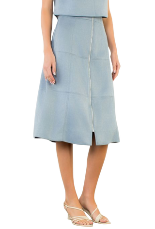 Suede Zipper Skirt WCT3837-BL