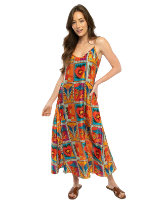 Camille Slip Dress, Orange