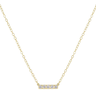 14KT Gold & Diamond Significance Bar Necklace 5
