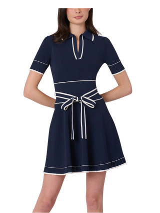 Maren Dress, Navy/Ivory