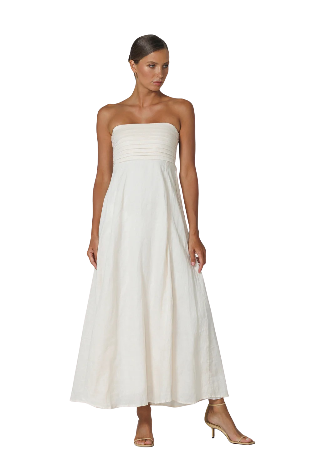 talia linen maxi dress Talia Pintuck Linen Maxi Dress in Navy Lusana