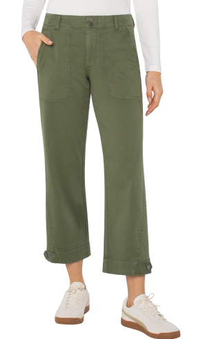 Utility Crop w/ tab hem, forest shade