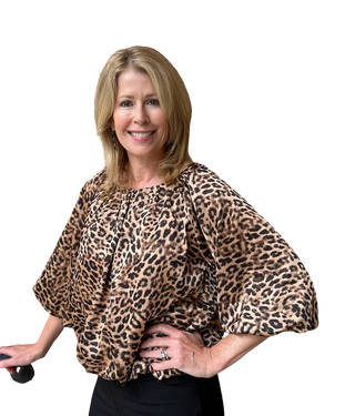 Short Sleeve Leopard Print Top, BR