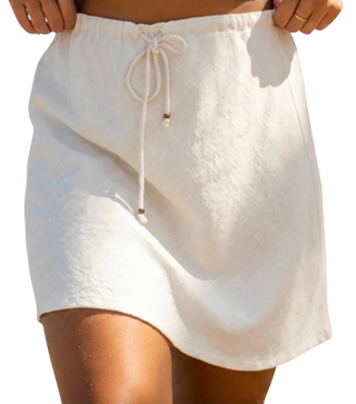 Bias Mini Skirt, Natural