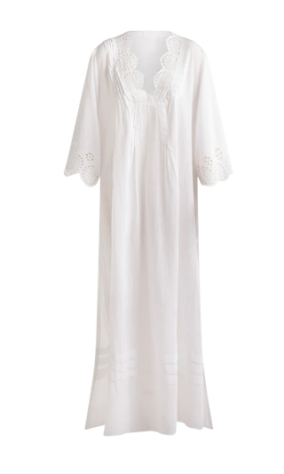 Broderie Maxi Dress, White