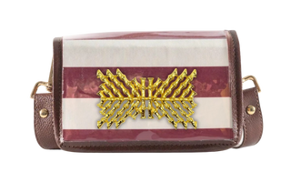 Petite Dark Red Stripe Clear Stadium Bag With Xx Bamboo - Fsu