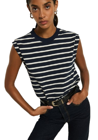 Marina Muscle Tee, Playa Stripe