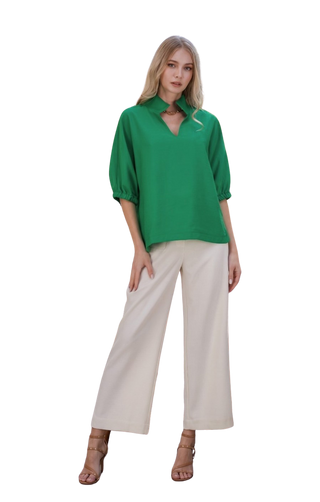 Collar Top, Green