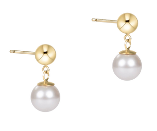 Classic Pearl 8mm Ball Drop Stud - Pearl