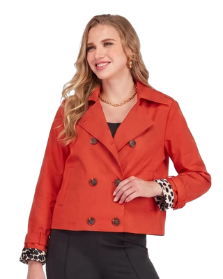 Short Trench Jacket, Flame