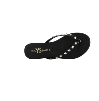 Rock Stud Flip Flop, Black Gold Stud