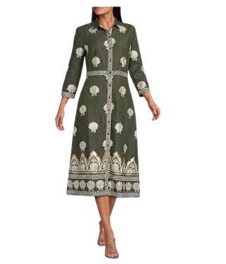 Minna Dress, Gilded Shell Loden