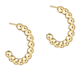 Beaded Classic 1" Post Hoop - 3mm Gold