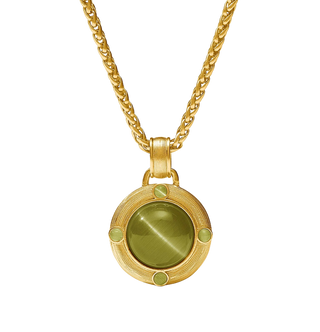 Cobblestone Demi Necklace - Green Cat'S Eye