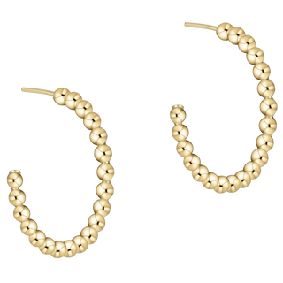 Beaded Classic 1.25" Post Hoop-4mm