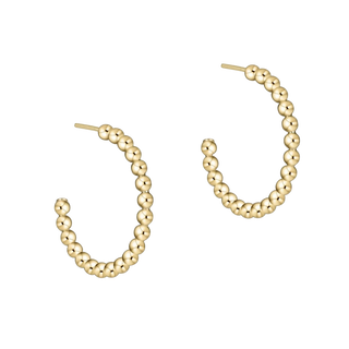 Beaded Classic 1" Post Hoop - 2mm Gold