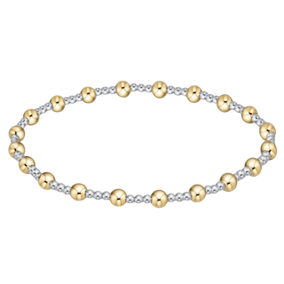 Classic Sincerity Pattern 4mm Bead Bracelet Mixed Metal