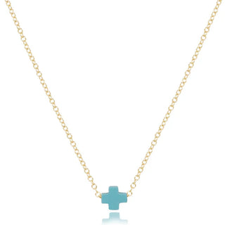 16" Necklace Gold - Signature Cross Small Colors