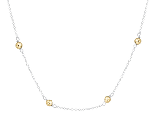 15" Choker Simplicity Chain Sterling Mixed Metal Classic 4mm Gold