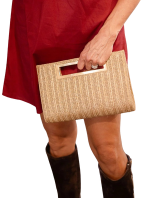 Chloe Clutch - Straw- Ws - Natural