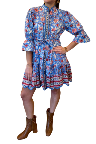 Bae Dress, Blue Chinoiserie