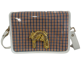Clear Gameday Stadium Bag, Orange and Blue Plaid w/ Gator