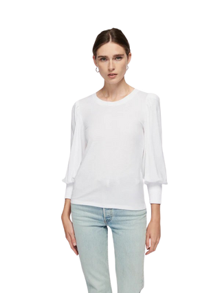 Loren Peasant Tee, White