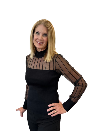 Krissy Sheer Combo Knit Mockneck Top, Black