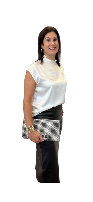 Midi Skirt w/ Kick Pleat, Black