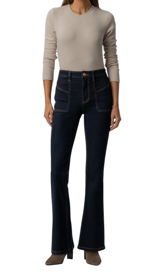 Stella High Rise Fab Ab Flare W/Raw Hem/ Frt Pkt, Wind