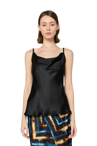 Davina Satin Top, Black