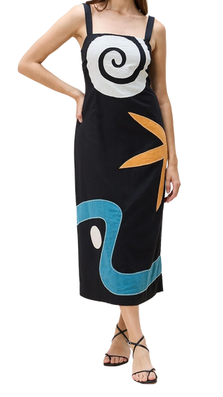 Brie Midi Dress, Black