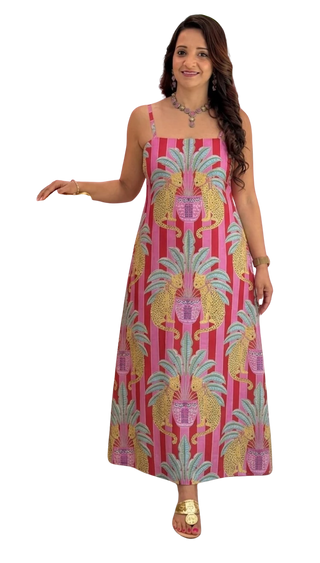 Ashley Dress, Leopard Party Pink