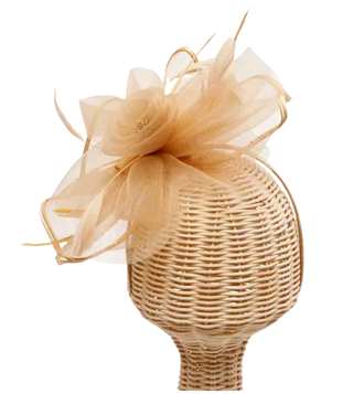 Women's Fascinator w/ Flower, Tan