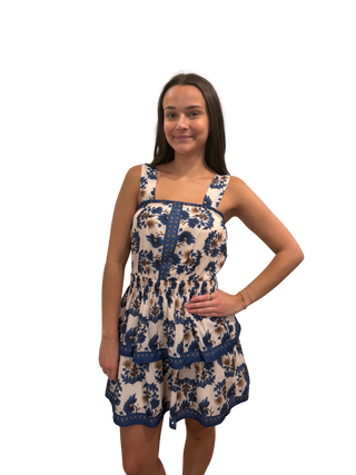 Tiered Dress, Indigo Lotus